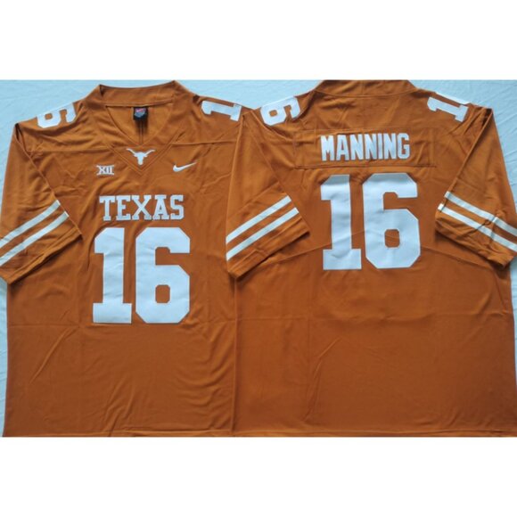 Kids/Youths-#16 Arch Manning Orange Stitched 16 Jersey